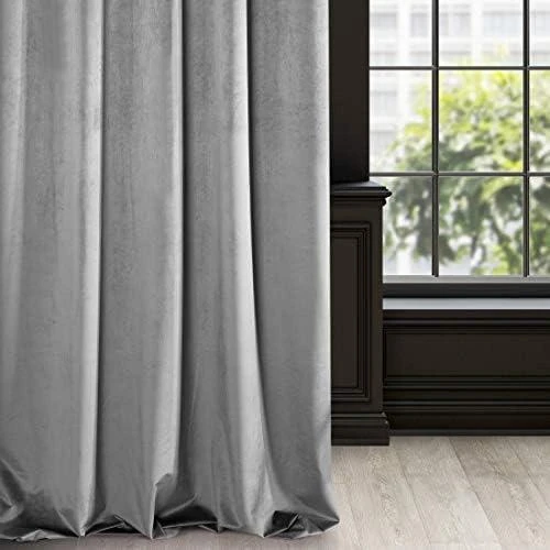 Naktinė užuolaida iš minkšto aksomo Eurofirany DIVA LINE RIA 140X270 cm, juosta/ tunelis/ kabliukai, 300g/m2, spalva: plieno