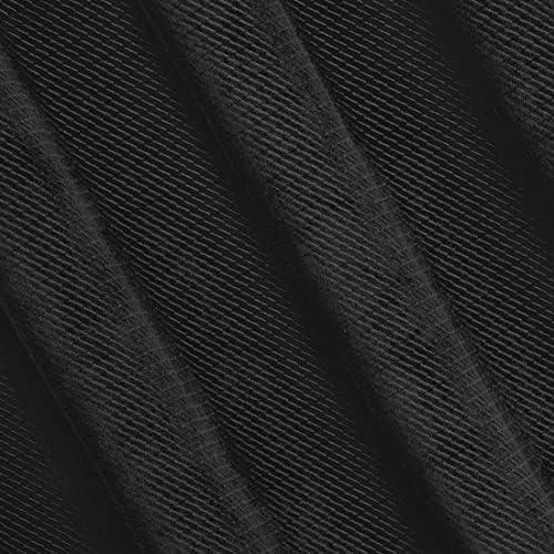Eurofirany ELIZA Minkšto aksomo naktinė užuolaida su smulkiu raštu, 140X250 cm, kilpos / žiedai, spalva: juoda