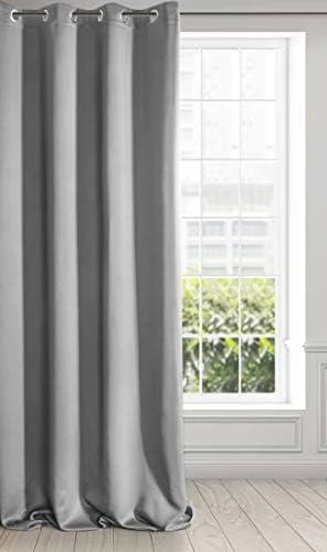 Eurofirany LOGAN blackout tipo temdanti naktinė užuolaida, 135X250 cm, kilpos / žiedai, spalva: pilka