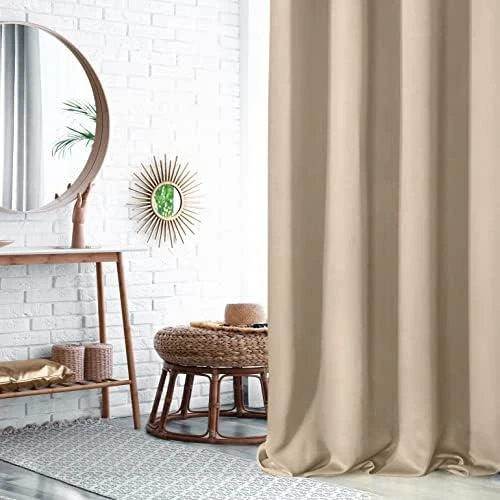 Eurofirany LOGAN blackout tipo temdanti naktinė užuolaida, 135X250 cm, kilpos / žiedai, spalva: smėlio