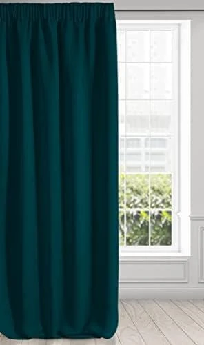Eurofirany LOGAN blackout tipo temdanti naktinė užuolaida, 135 X 270 cm, juosta / tunelis / kabliukai, spalva: tamsi turkio