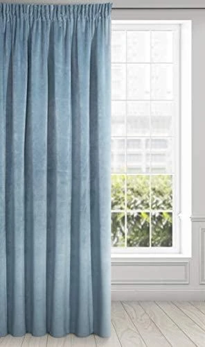 Naktinė užuolaida iš minkšto aksomo Eurofirany DIVA LINE RIA 140X270 cm, juosta/ tunelis/ kabliukai, 300g/m2, spalva: mėlyna