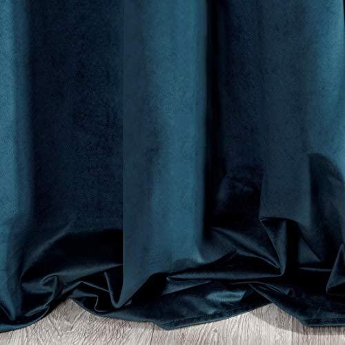Naktinė užuolaida iš minkšto aksomo Eurofirany DIVA LINE RIA 140X270 cm, juosta/ tunelis/ kabliukai, 300g/m2, spalva: tamsiai mėlyna