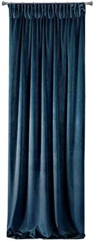 Naktinė užuolaida iš minkšto aksomo Eurofirany DIVA LINE RIA 140X270 cm, juosta/ tunelis/ kabliukai, 300g/m2, spalva: tamsiai mėlyna