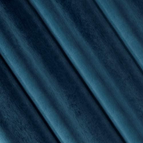 Naktinė užuolaida iš minkšto aksomo Eurofirany DIVA LINE RIA 140X270 cm, juosta/ tunelis/ kabliukai, 300g/m2, spalva: tamsiai mėlyna