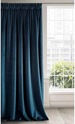 Naktinė užuolaida iš minkšto aksomo Eurofirany DIVA LINE RIA 140X270 cm, juosta/ tunelis/ kabliukai, 300g/m2, spalva: tamsiai mėlyna