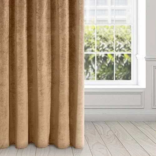 Naktinė užuolaida iš minkšto aksomo Eurofirany DIVA LINE RIA 140X270 cm, juosta/ tunelis/ kabliukai, 300g/m2, spalva: auksinė