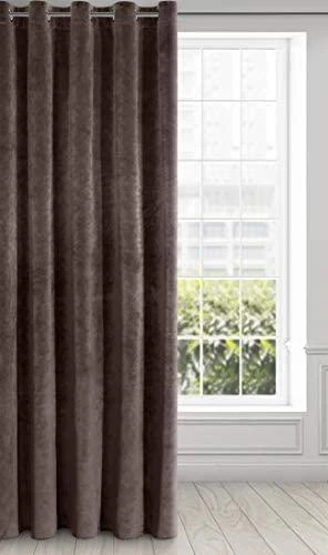 Eurofirany DIVA LINE RIA Minkšto aksomo naktinė užuolaida, 140X250 cm, kilpos / žiedai, spalva: ruda