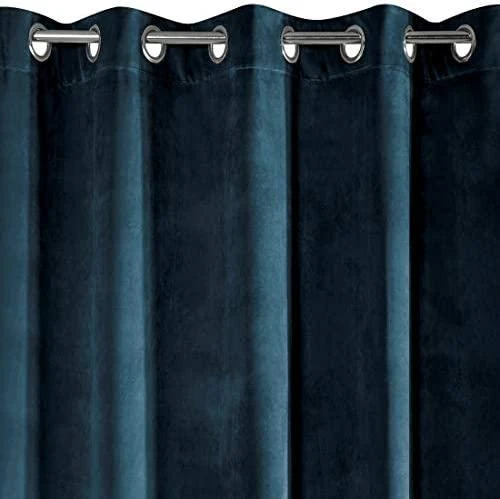 Eurofirany DIVA LINE RIA Minkšto aksomo naktinė užuolaida, 140X250 cm, kilpos / žiedai, spalva: tamsiai mėlyna