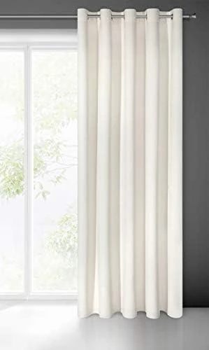 Eurofirany DIVA LINE RIA Minkšto aksomo naktinė užuolaida, 140X250 cm, kilpos / žiedai, spalva: kreminė