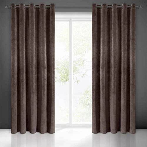 Eurofirany DIVA LINE RIA Minkšto aksomo naktinė užuolaida, 140X250 cm, kilpos / žiedai, spalva: ruda