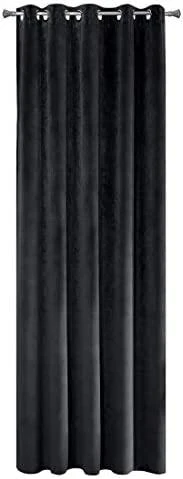 Eurofirany DIVA LINE RIA Minkšto aksomo naktinė užuolaida, 140X250 cm, kilpos / žiedai, spalva: juoda
