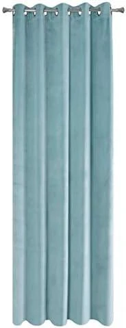 Eurofirany DIVA LINE RIA Minkšto aksomo naktinė užuolaida, 140X250 cm, kilpos / žiedai, spalva: mėlyna
