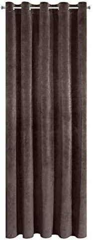 Eurofirany DIVA LINE RIA Minkšto aksomo naktinė užuolaida, 140X250 cm, kilpos / žiedai, spalva: ruda