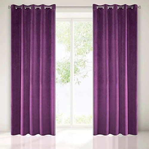 Eurofirany DIVA LINE RIA Minkšto aksomo naktinė užuolaida, 140X250 cm, kilpos / žiedai, spalva: violetinė
