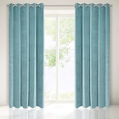Eurofirany DIVA LINE RIA Minkšto aksomo naktinė užuolaida, 140X250 cm, kilpos / žiedai, spalva: mėlyna