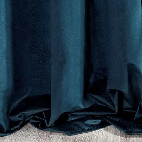 Eurofirany DIVA LINE RIA Minkšto aksomo naktinė užuolaida, 140X250 cm, kilpos / žiedai, spalva: tamsiai mėlyna