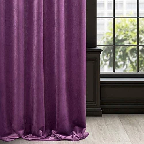 Eurofirany DIVA LINE RIA Minkšto aksomo naktinė užuolaida, 140X250 cm, kilpos / žiedai, spalva: violetinė