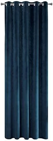 Eurofirany DIVA LINE RIA Minkšto aksomo naktinė užuolaida, 140X250 cm, kilpos / žiedai, spalva: tamsiai mėlyna