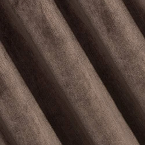 Eurofirany DIVA LINE RIA Minkšto aksomo naktinė užuolaida, 140X250 cm, kilpos / žiedai, spalva: ruda