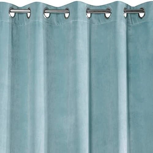 Eurofirany DIVA LINE RIA Minkšto aksomo naktinė užuolaida, 140X250 cm, kilpos / žiedai, spalva: mėlyna