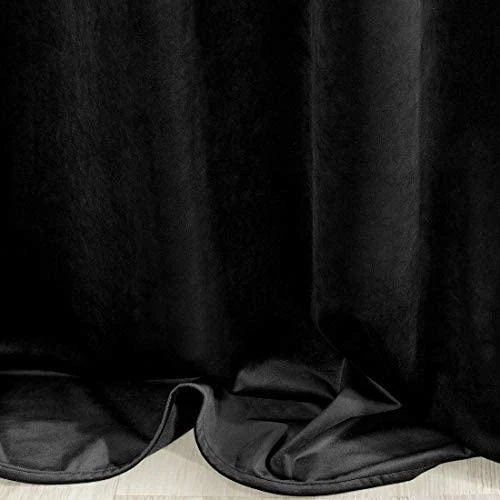 Eurofirany DIVA LINE RIA Minkšto aksomo naktinė užuolaida, 140X250 cm, kilpos / žiedai, spalva: juoda