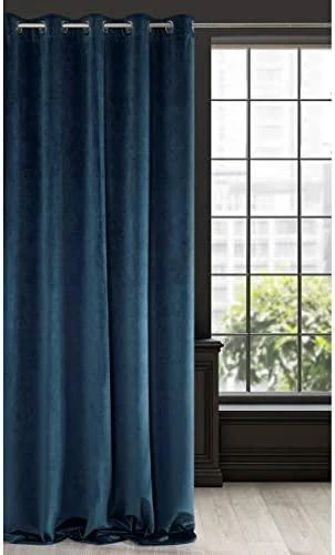 Eurofirany DIVA LINE RIA Minkšto aksomo naktinė užuolaida, 140X250 cm, kilpos / žiedai, spalva: tamsiai mėlyna