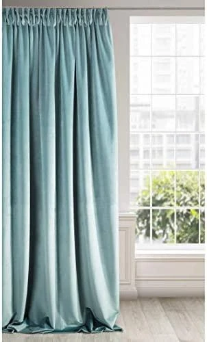 Naktinė užuolaida iš minkšto aksomo Eurofirany DIVA LINE RIA 140X270 cm, juosta/ tunelis/ kabliukai, 300g/m2, spalva: mėlyna