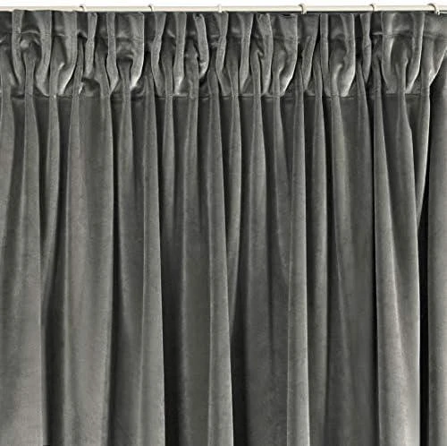 Naktinė užuolaida iš minkšto aksomo Eurofirany DIVA LINE RIA 140X270 cm, juosta/ tunelis/ kabliukai, 300g/m2, spalva: grafito