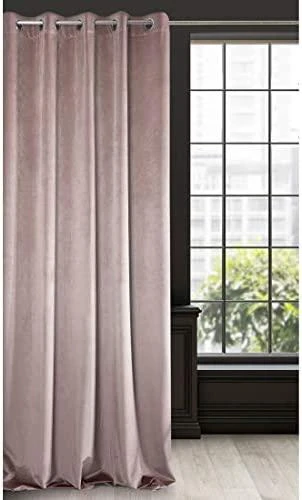 Eurofirany DIVA LINE RIA Minkšto aksomo naktinė užuolaida, 140X250 cm, kilpos / žiedai, spalva: pudros