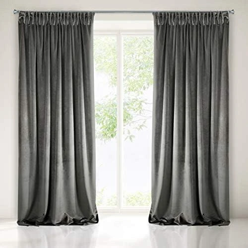 Naktinė užuolaida iš minkšto aksomo Eurofirany DIVA LINE RIA 140X270 cm, juosta/ tunelis/ kabliukai, 300g/m2, spalva: grafito
