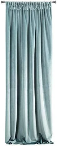 Naktinė užuolaida iš minkšto aksomo Eurofirany DIVA LINE RIA 140X270 cm, juosta/ tunelis/ kabliukai, 300g/m2, spalva: mėlyna