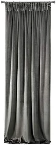 Naktinė užuolaida iš minkšto aksomo Eurofirany DIVA LINE RIA 140X270 cm, juosta/ tunelis/ kabliukai, 300g/m2, spalva: grafito