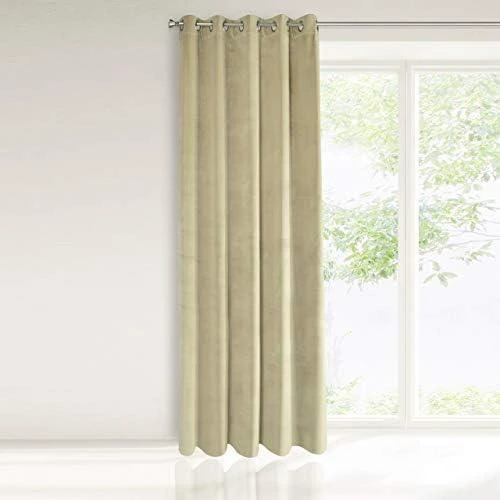 Eurofirany DIVA LINE RIA Minkšto aksomo naktinė užuolaida, 140X250 cm, kilpos / žiedai, spalva: smėlio