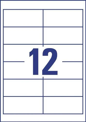 Lipnios etiketės Avery Europe, A4, 97x42.3mm, 12 etikečių lape, 100 lapų, baltos spalvos