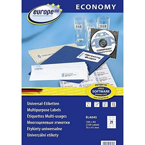 Avery Zweckform LABEL ZF ECONOMY 70X41MM 045 100ARK ETIKETĖ E100 ELA045 - ELA045