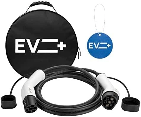 EV+ Charging Cable Type 2 to Type 2 32A 3 Phase 5m | EV+ | EV-CB-T2-32-3P-W | EV+ Charging Cable Type 2 to Type 2 32A 3 Phase | 5 m