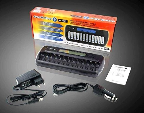 everActive 1-12 AA/AAA elementų kroviklis su LCD ekranu