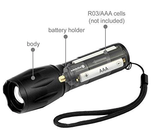 LED žibintas - everActive FL-600 600 liumenų aliuminis IPX4 atsparus vandeniui
