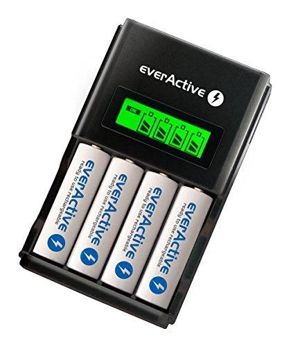 everActive automatinis AA/AAA elementų įkroviklis su LCD ekranu NC-450 Juodas