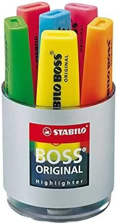 Stabilo Highlighter BOSS 6 spalvos puodelyje (SCH035)