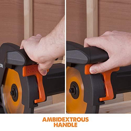 Evolution Power Tools kombinuota skersavimo pjūklas 1200 W 210 mm, R210CMS modelis, pjovimo kampai 45°, komplekte TCT diskas