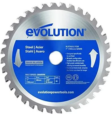 Evolution TCT pjūklas plieno pjovimui 180mm 36z (EVO-180-36-S)