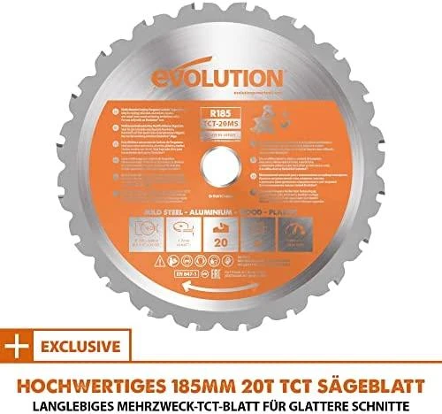 1200W 185mm Evolution R185SMS Plus pjūklas