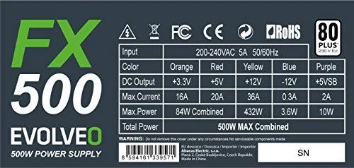 „Evolveo FX 500W“ maitinimo šaltinis (CZEFX500)