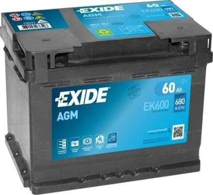 Exide AGM akumuliatorius su melsva etikete