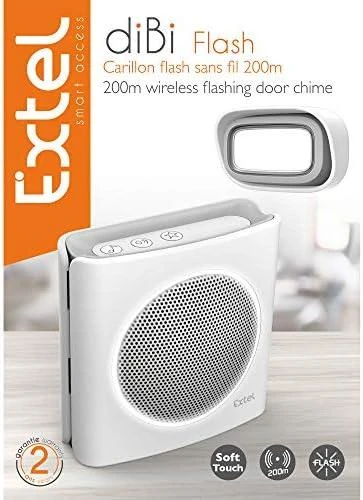 Orno Dzwonek EXTEL diBi Flash Soft belaidis baterijomis maitinamas durų skambutis, baltas