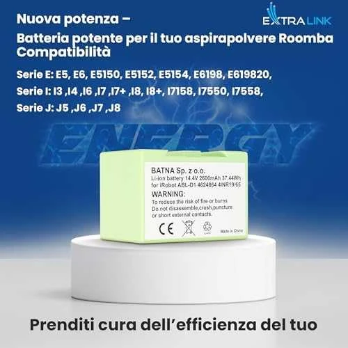 Extralink Roomba | Baterija, dulkių siurblio baterija | E5 E6 I7 14.4V 2600mAh