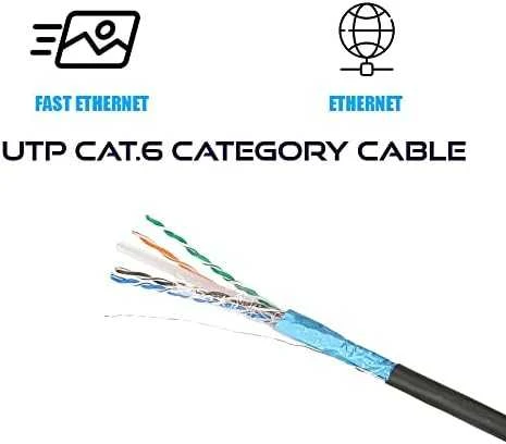 Tinklo laidas Extralink CAT6 FTP lauko tinklo kabelis 305 m, juodas, Native
