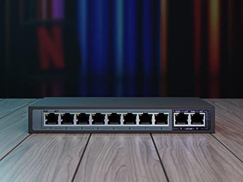 Šakotuvas EXTRALINK PERSES 8 prievadų GbE nevaldomas 802.3af/at PoE jungiklis + 2x SFP Up-Link
